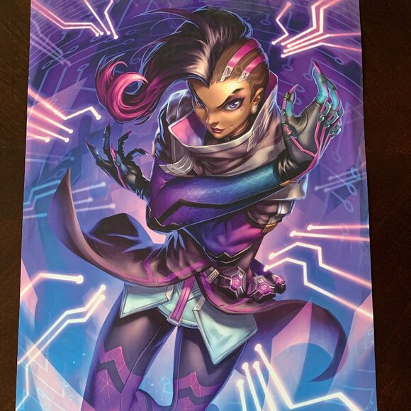 Sombra Overwatch Poster  18" x 12" autographed - Picture 1 of 5